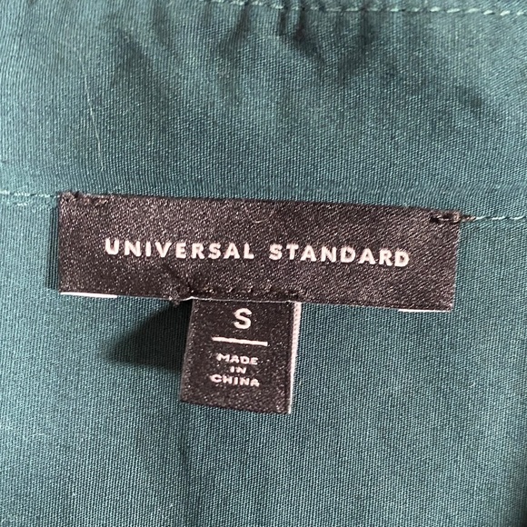 Universal Standard Women’s Small Green Button-Up Long Sleeve Shirt Cotton Blend - Picture 2 of 11